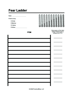 Fear Ladder Worksheet  Form