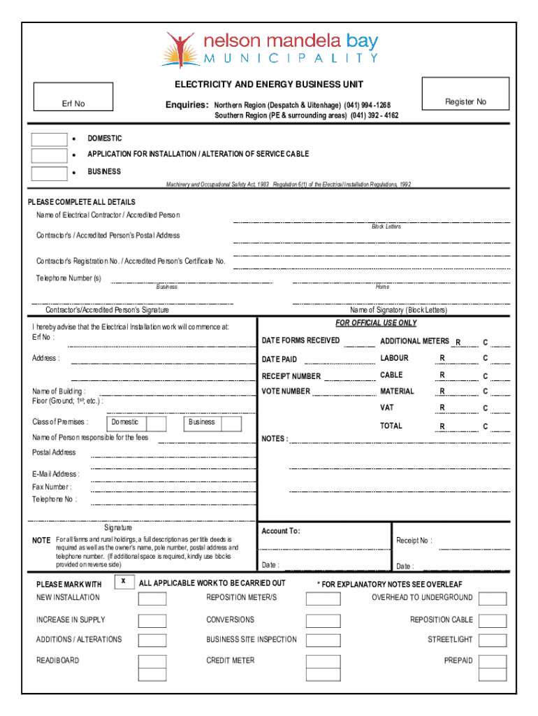  ELECTRICITY and ENERGY BUSINESS UNIT 2018-2024