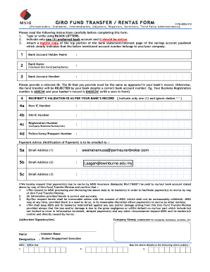 Msig Giro Form