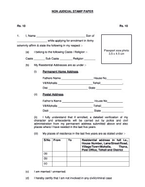 NON JUDICIAL STAMP PAPER  Form