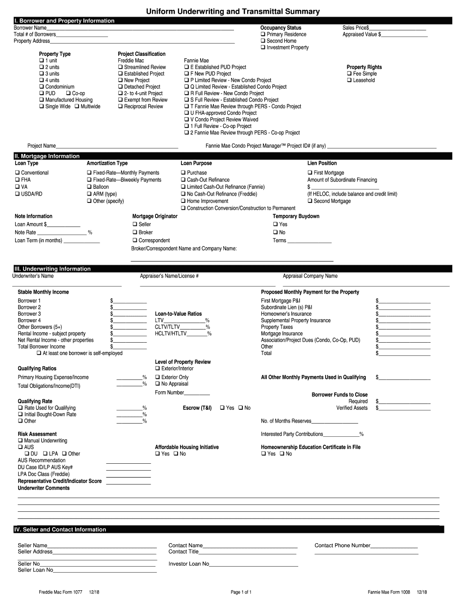  Form 1077 2018-2024