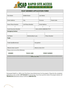 Rsap Membership  Form