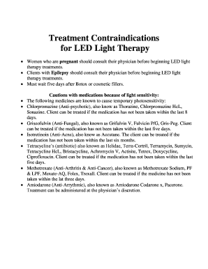 Contraindications to Led Light Therapy  Form