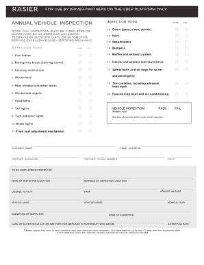 Uber Vehicle Inspection Form