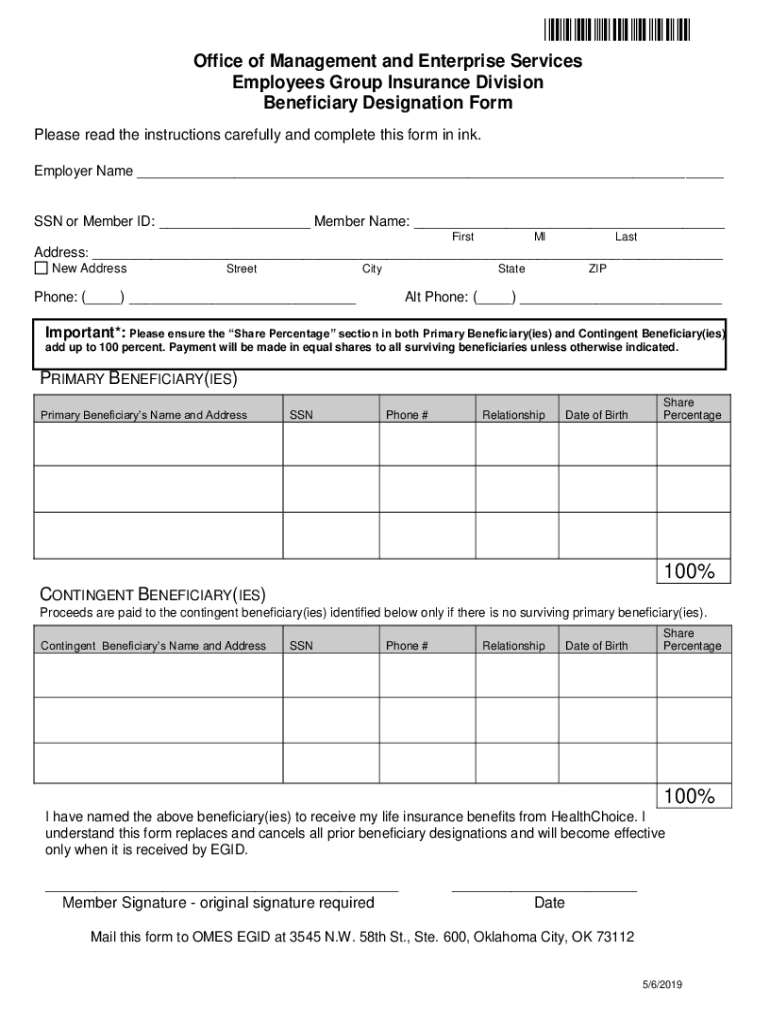 Get and Sign Oklahoma Beneficiary Deed Form 2019-2022