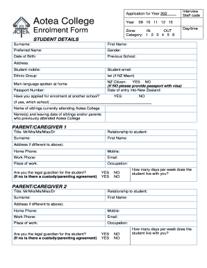 Application for Year 202  Form