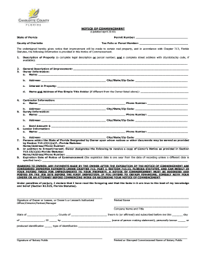  Charlotte County Notice of Commencement 2019-2024