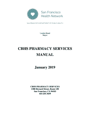 Cbhs Pharmacy Services Manual San Francisco Department of Public  Form
