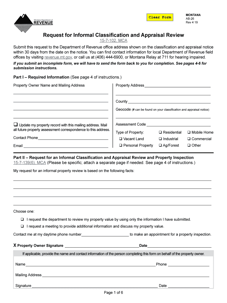 Montana Ab 26  Form