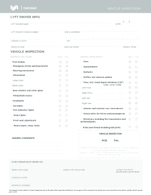 Lyft Inspection Form