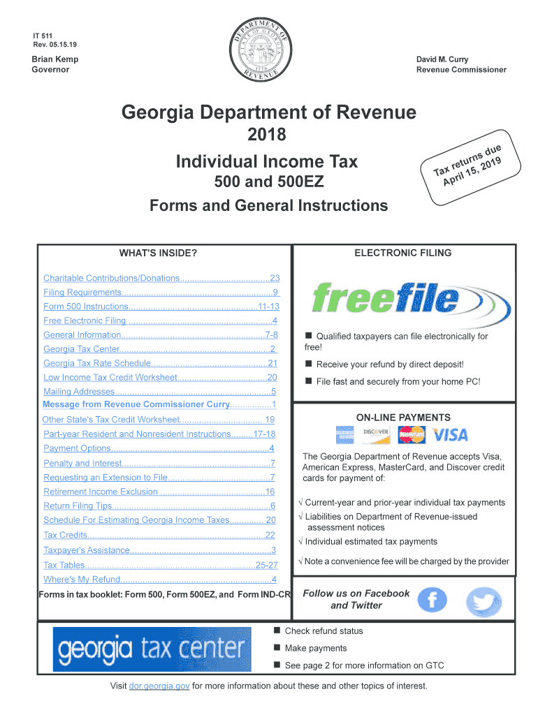 Ga it 511 20192024 Form Fill Out and Sign Printable PDF Template