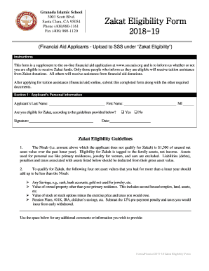 Zakat Eligibility Form Granada Islamic School