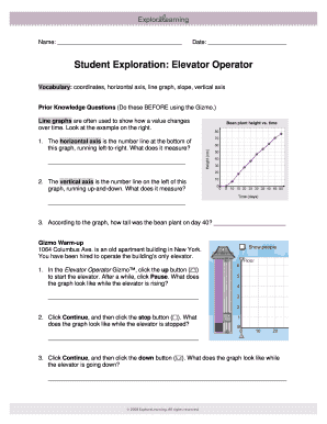 Student Exploration Elevator Operator Answer Key  Form