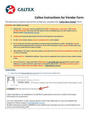 Caltex Supplier Registration  Form