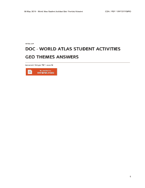 World Atlas Student Activities Answer Key  Form