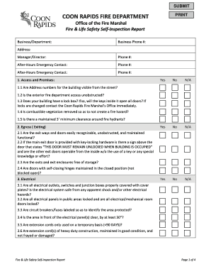 Minnesota Safety Self Inspection Form