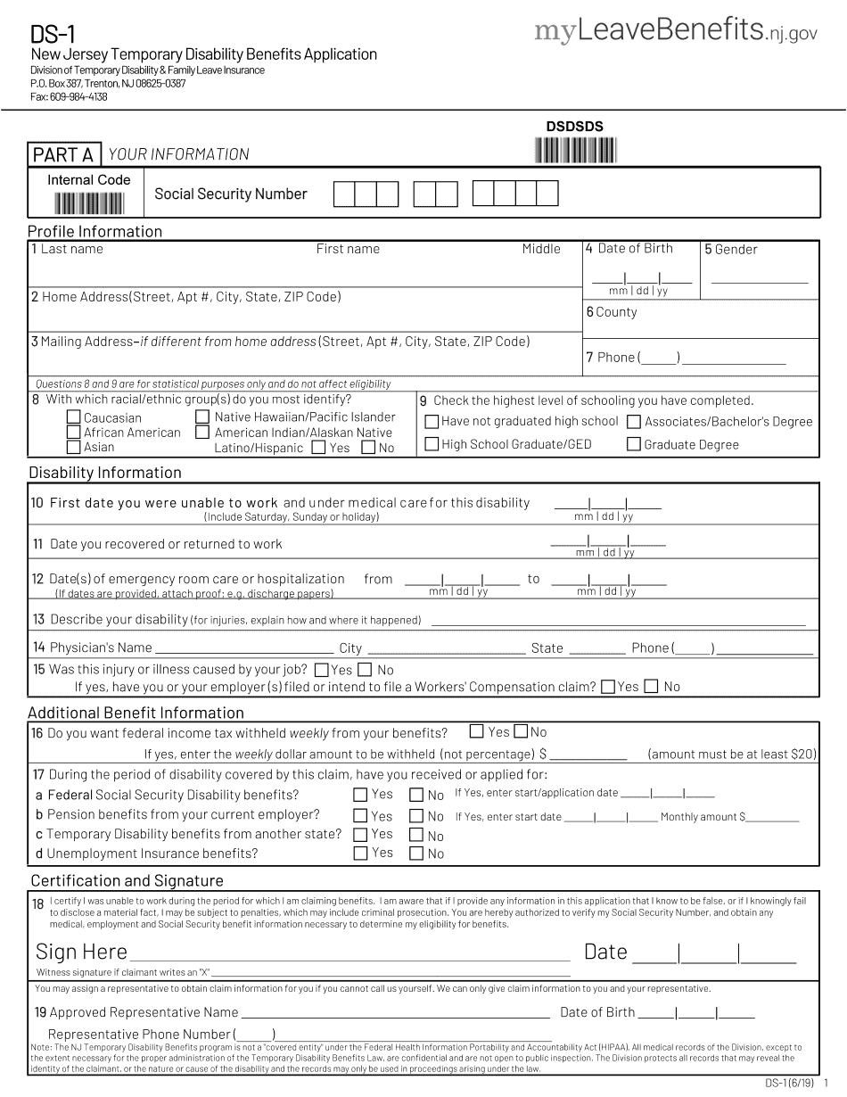 Nj Disability Forms