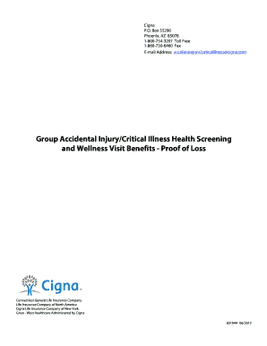  Group Accidental Injury Critical Illness Health Screening and Wellness Visit Benefits Proof of Loss 831644 INTERACTIVE PDF 06 2013