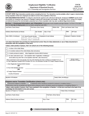 I 9 Form and List of Acceptable Documents for I 9 Verification