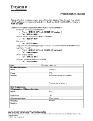  to Prevent Delays in Processing Your Prior Authorization Request, Fill Out This Form in Its Entirety 2019-2024