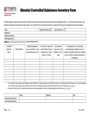  Controlled Substance Inventory 2019-2024