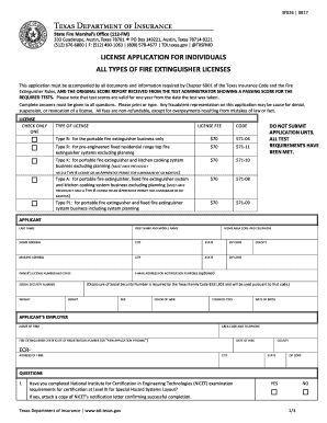  LICENSE APPLICATION for INDIVIDUALS 2017