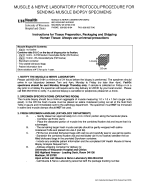 MUSCLE &amp; NERVE LABORATORY PROTOCOLPROCEDURE for SENDING  Form