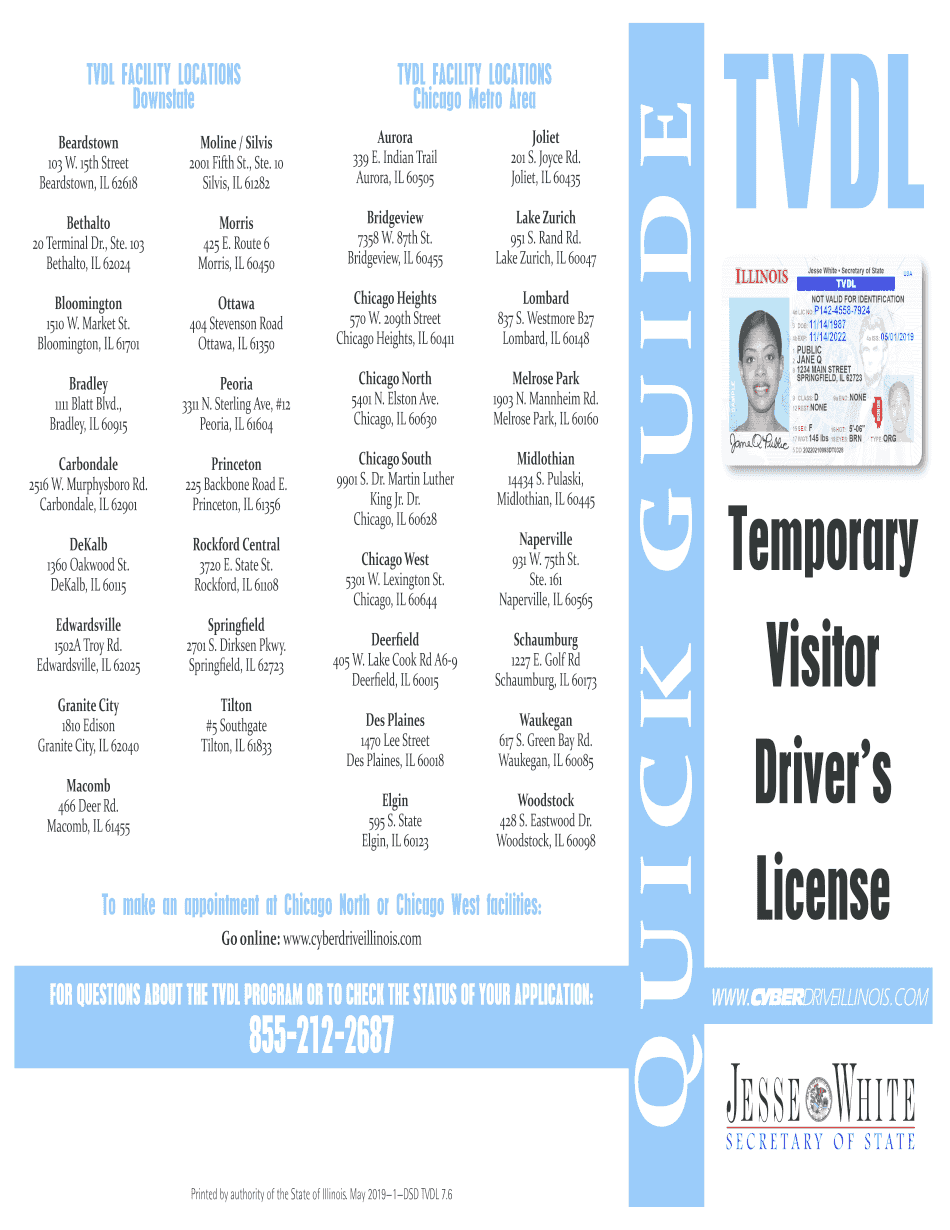  Temporary Visitor Drivers License TVDL Quick Guide 2019-2023
