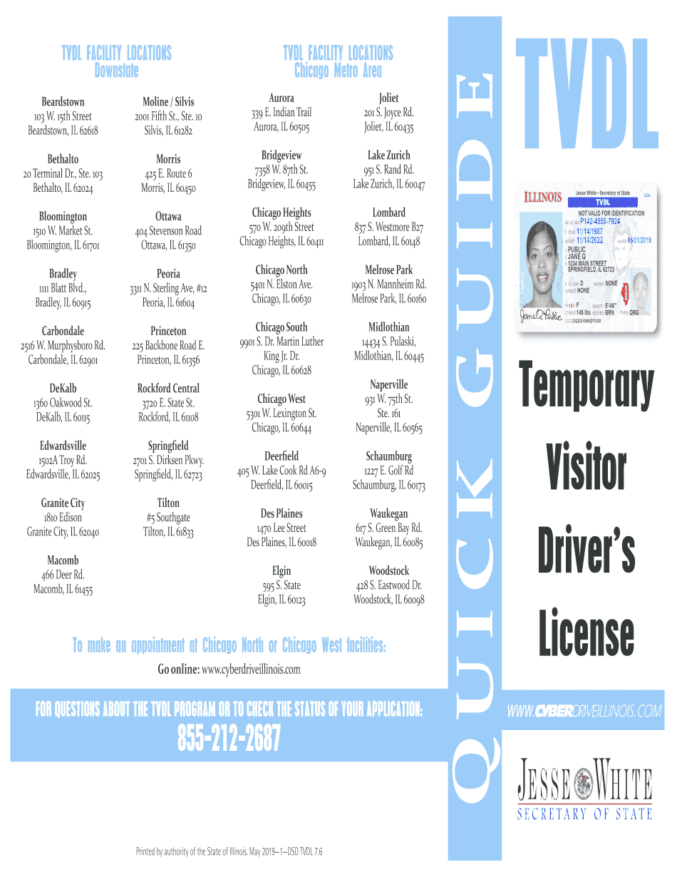  Temporary Visitor Drivers License TVDL Quick Guide 2019