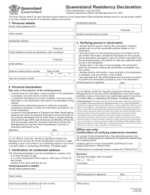  Form Queensland Declaration Form 2019-2024