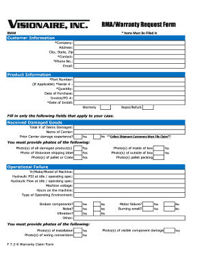 Product Failure Form