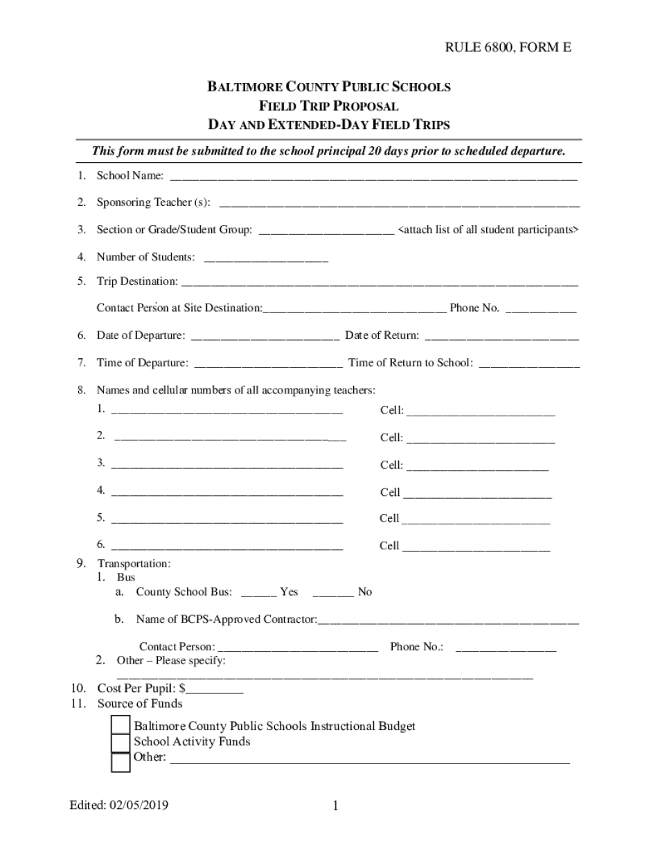  RULE 6800, FORM E 2019-2024