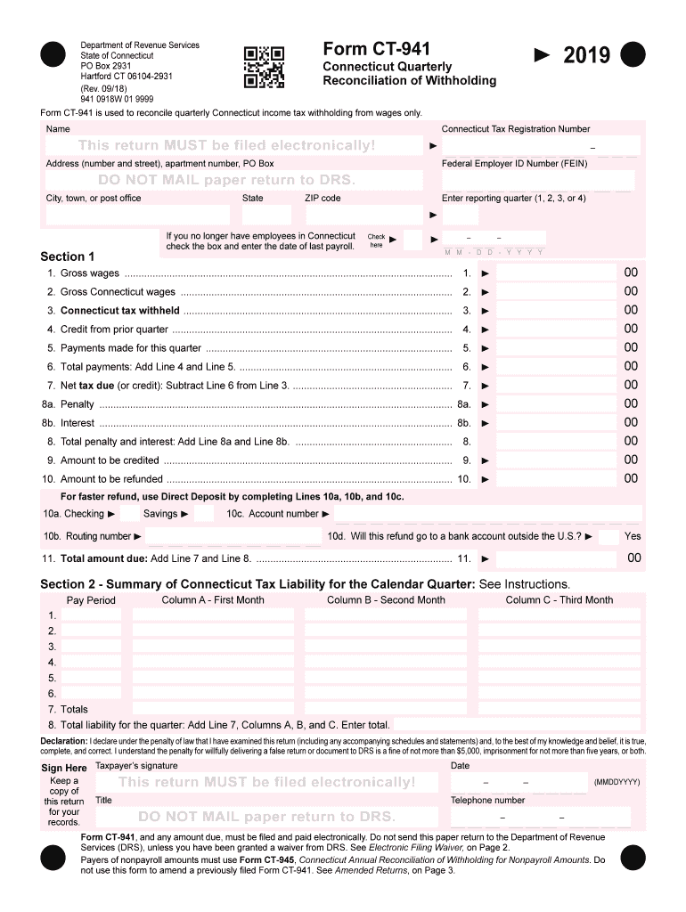 Ct 941 Form