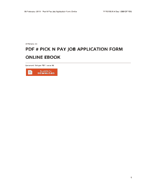 Pick N Pay Spaza Shop Application Form PDF