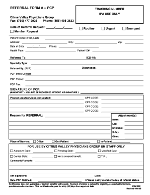 REFERRAL FORM a PCP