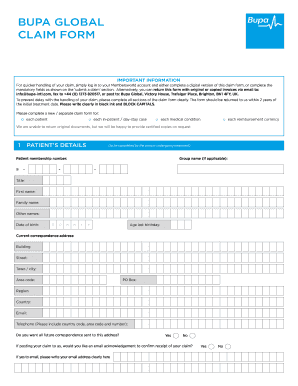 Bupa Form PDF