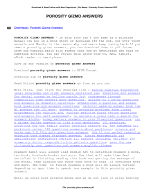 Porosity Gizmo Answer Key  Form