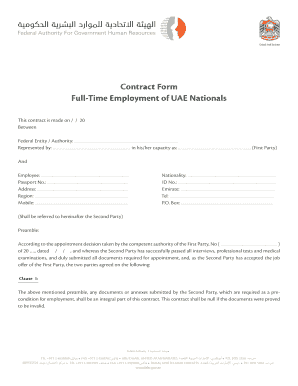 Employment Contract Uae PDF  Form