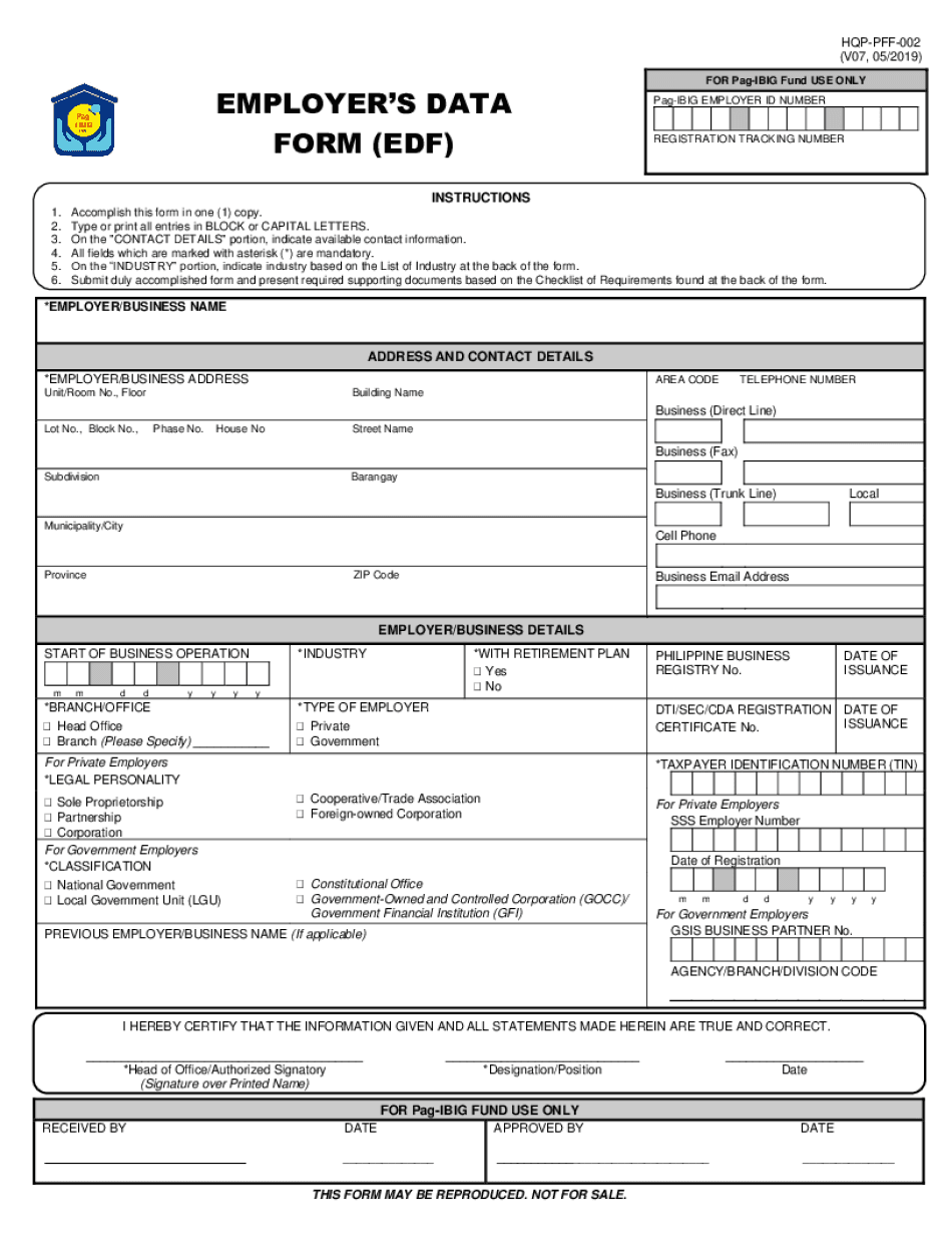  FORM EDF 2019-2024