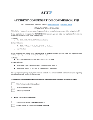 Fiji Accident Compensation Application Form
