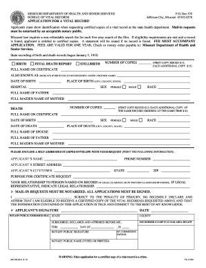  Mo Application Vital Record 2012