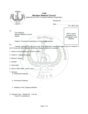 Mmc Registration Certificate Download  Form