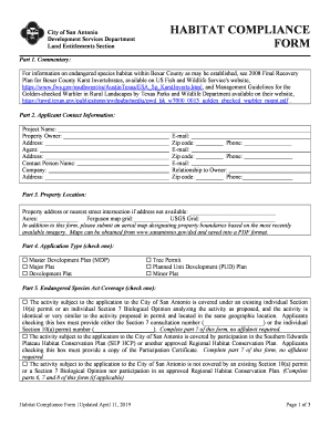 Habitat Compliance  Form