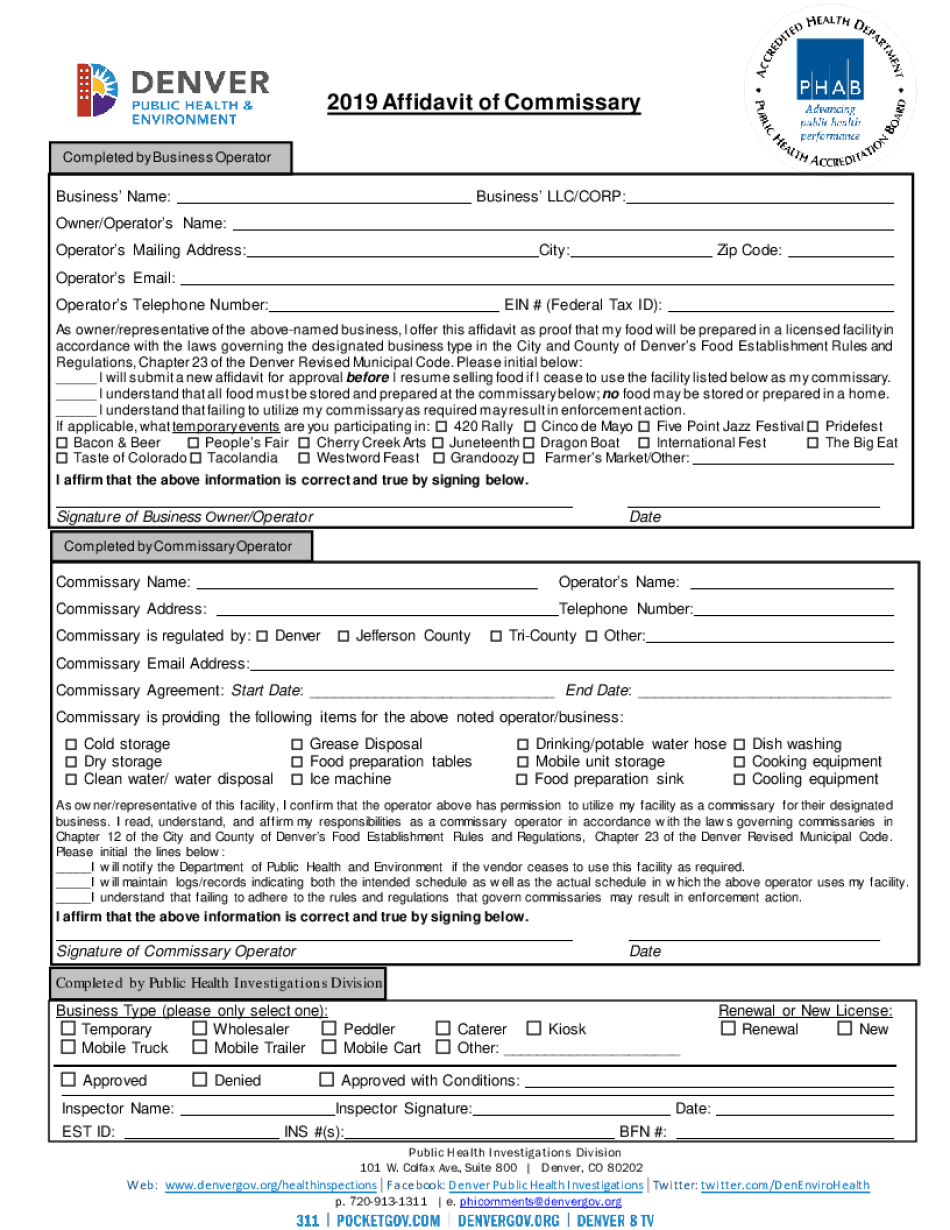  Affidavit of Commissary 2019-2024