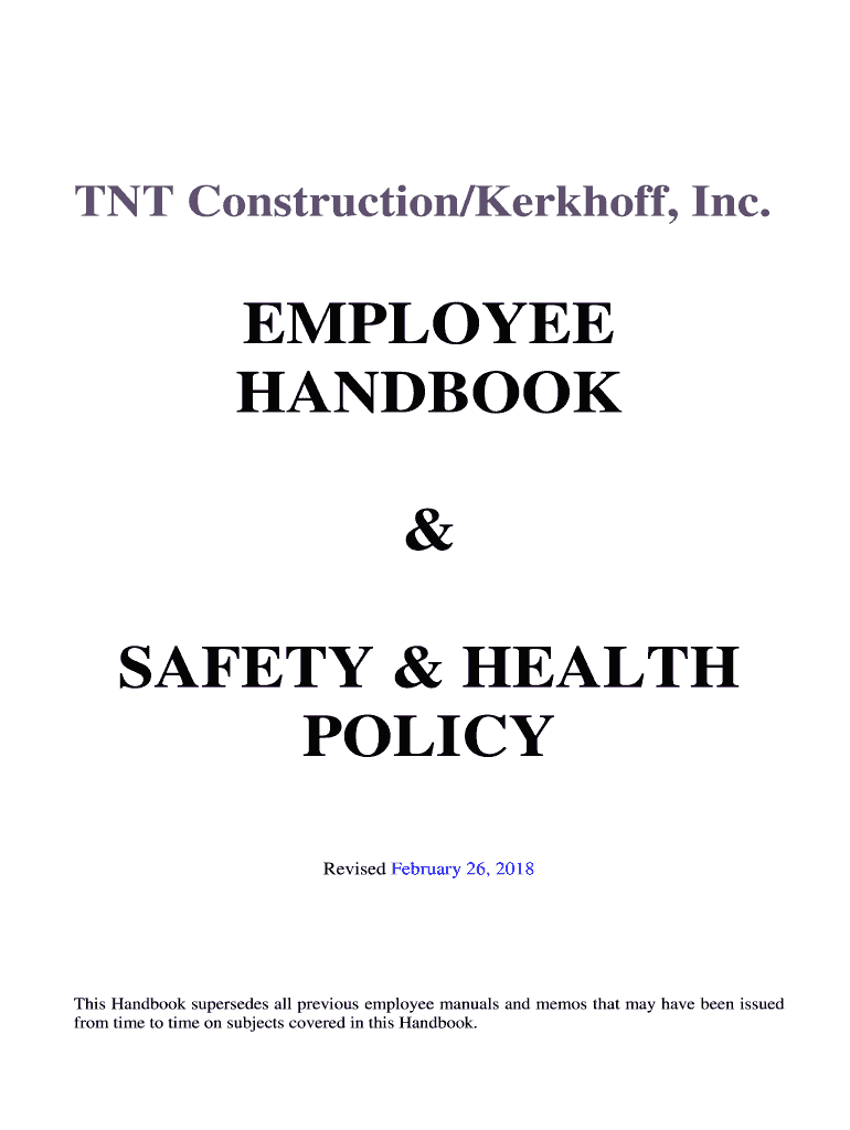TNT Construction, Inc Employee Handbook V 6 Final  Form