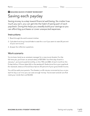 Building Blocks Student Worksheet Answer Key  Form