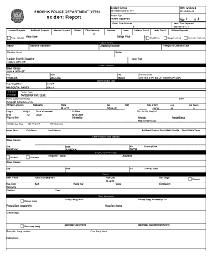 Phoenix Police Department 0723  Form