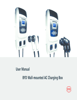 User Manual for BYD AC Electric Vehicle Wall Mounted Charging Box  Form