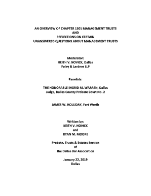 An OVERVIEW of CHAPTER 1301 MANAGEMENT TRUSTS  Form