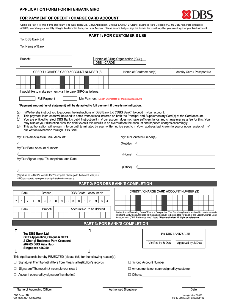  Dbs Application Form Giro 2018-2024